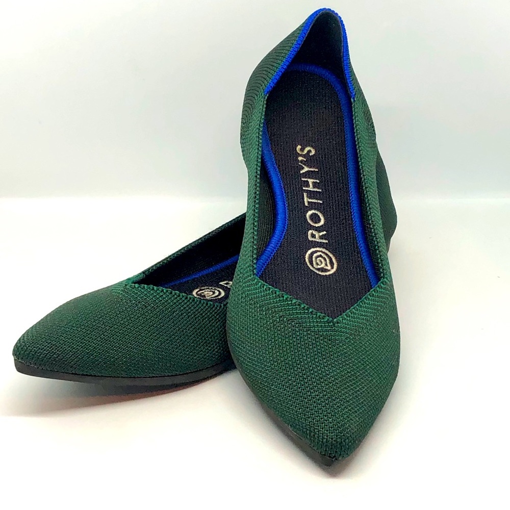 Rothy’s Emerald Green Pointed Flats